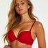 Leyla padded underwired maximizer bra, Red