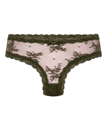V-shaped Brazilian knickers mesh, Green