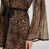 Leopard Mesh Kimono, Black