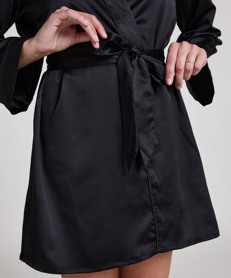 Satin kimono, Black
