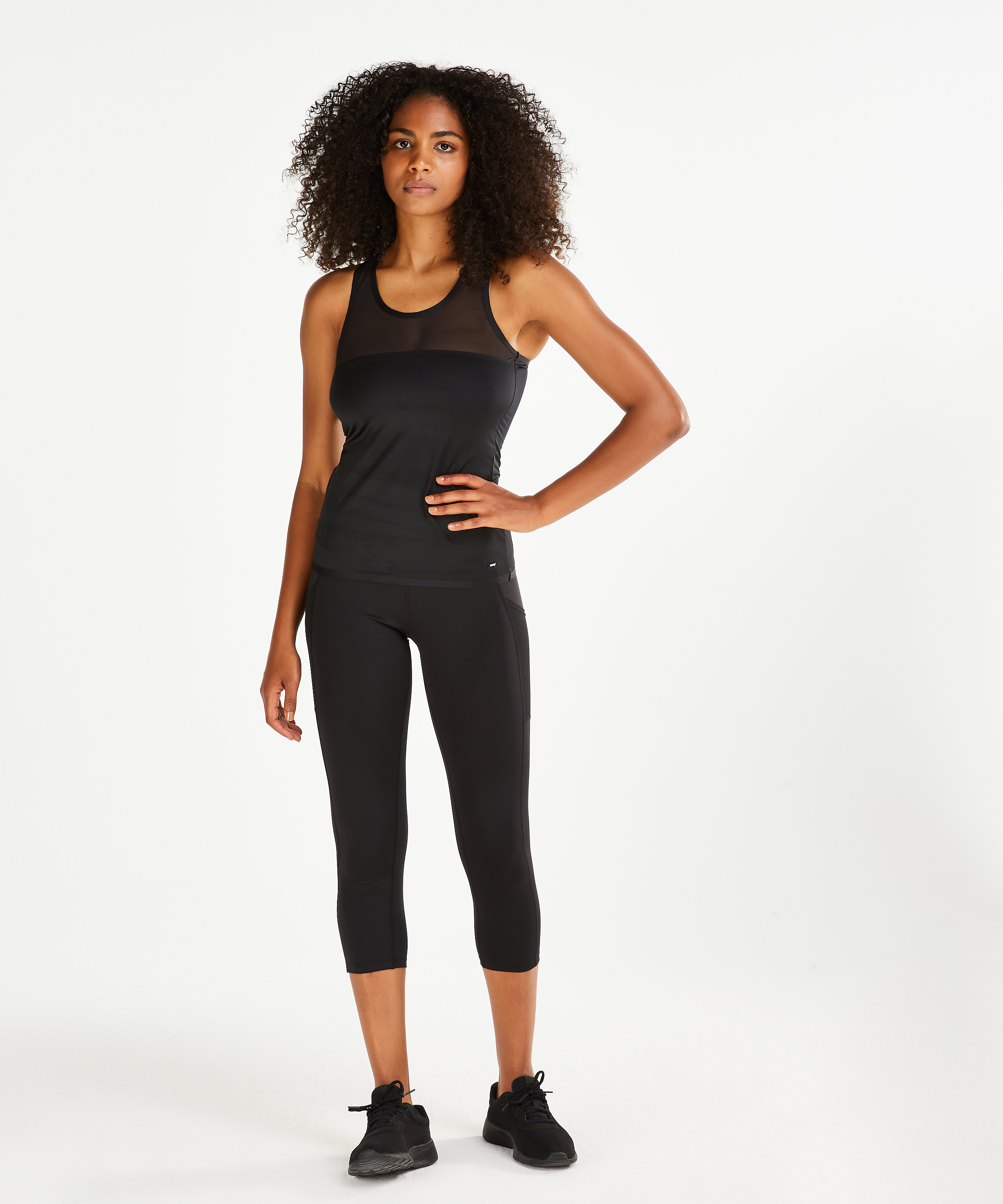 HKMX Bonded mesh tanktop, Black, main