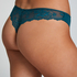 Lace Back Invisible Thong, Blue