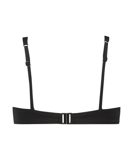 Scallop non-padded underwired bikini top, Black