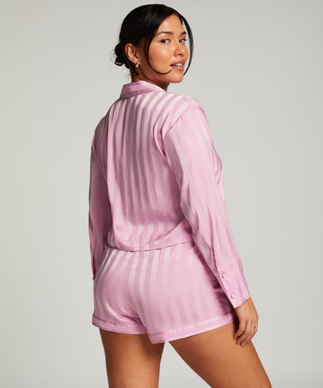 Satin pyjama shorts, Pink