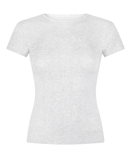 Pointelle Top, Gray