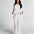 Long-Sleeved Pyjama Top, Beige