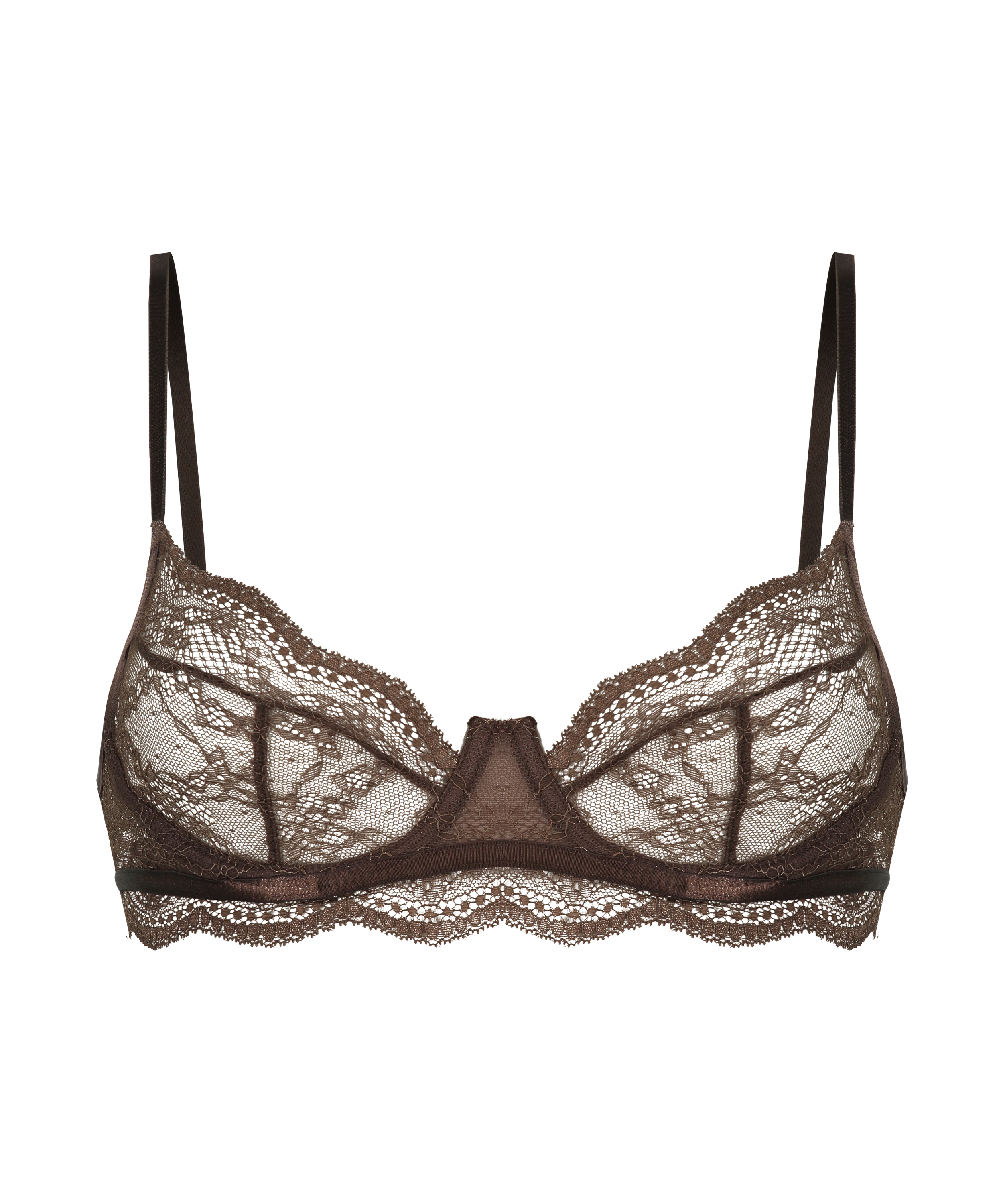 Isabelle non-padded underwired bra, Brown, main