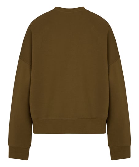 Top crew brushed sweat, Green