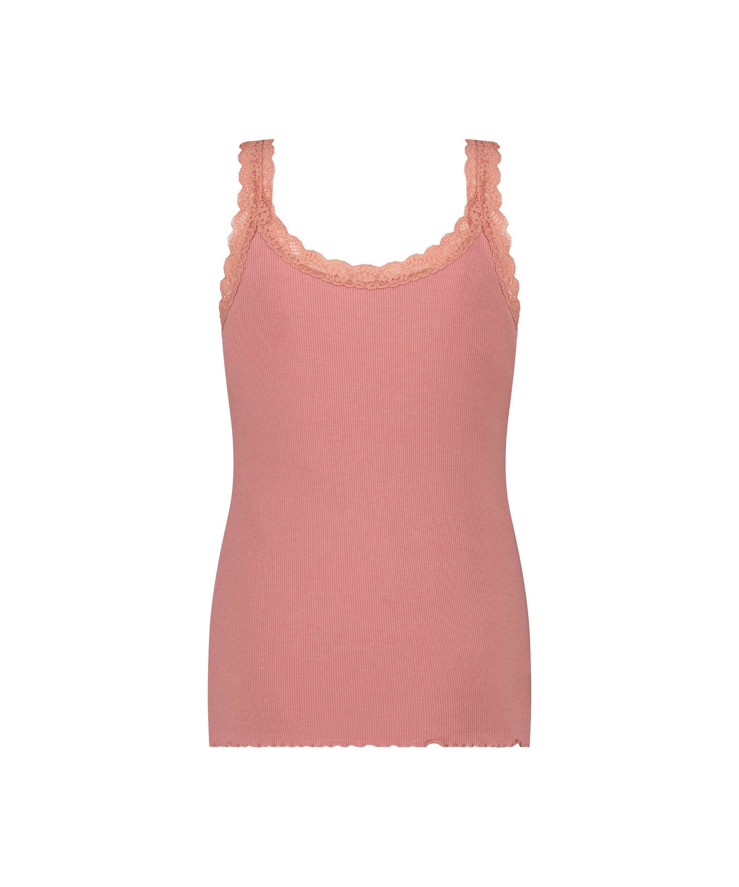 Ribbed Lace Singlet, Pink, main