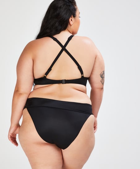Sunset Dreams padded underwired bikini top Cup E +, Black