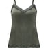 Velours Lace Cami Top, Green