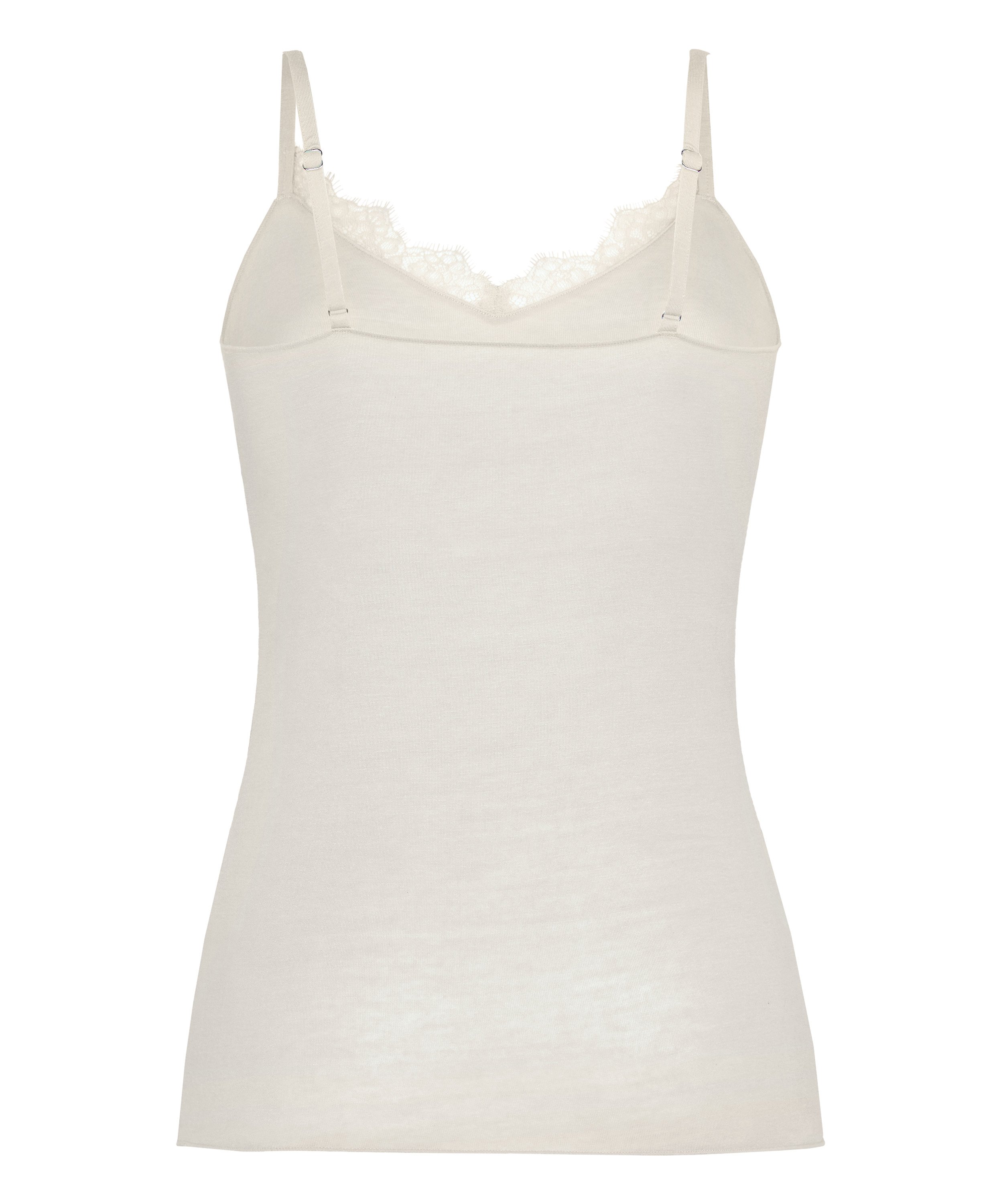 super soft Lace V-Neck cami with Cashmere, White, main