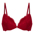 Marine Padded Push-Up Underwired Bra, Red