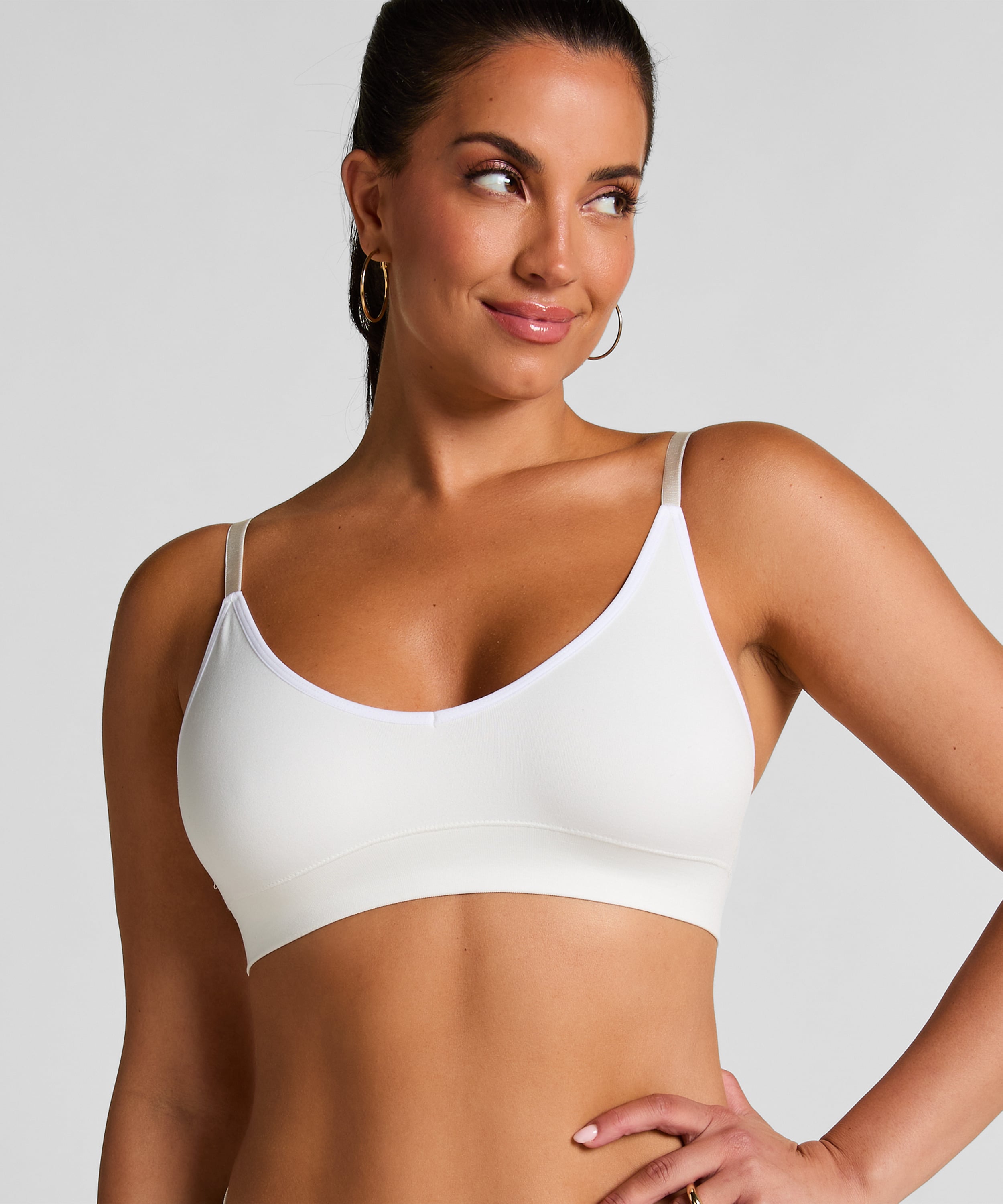 Dide Triangle Bralette, White, main