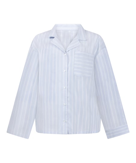 Jacket Woven Cotton Stripe, Blue