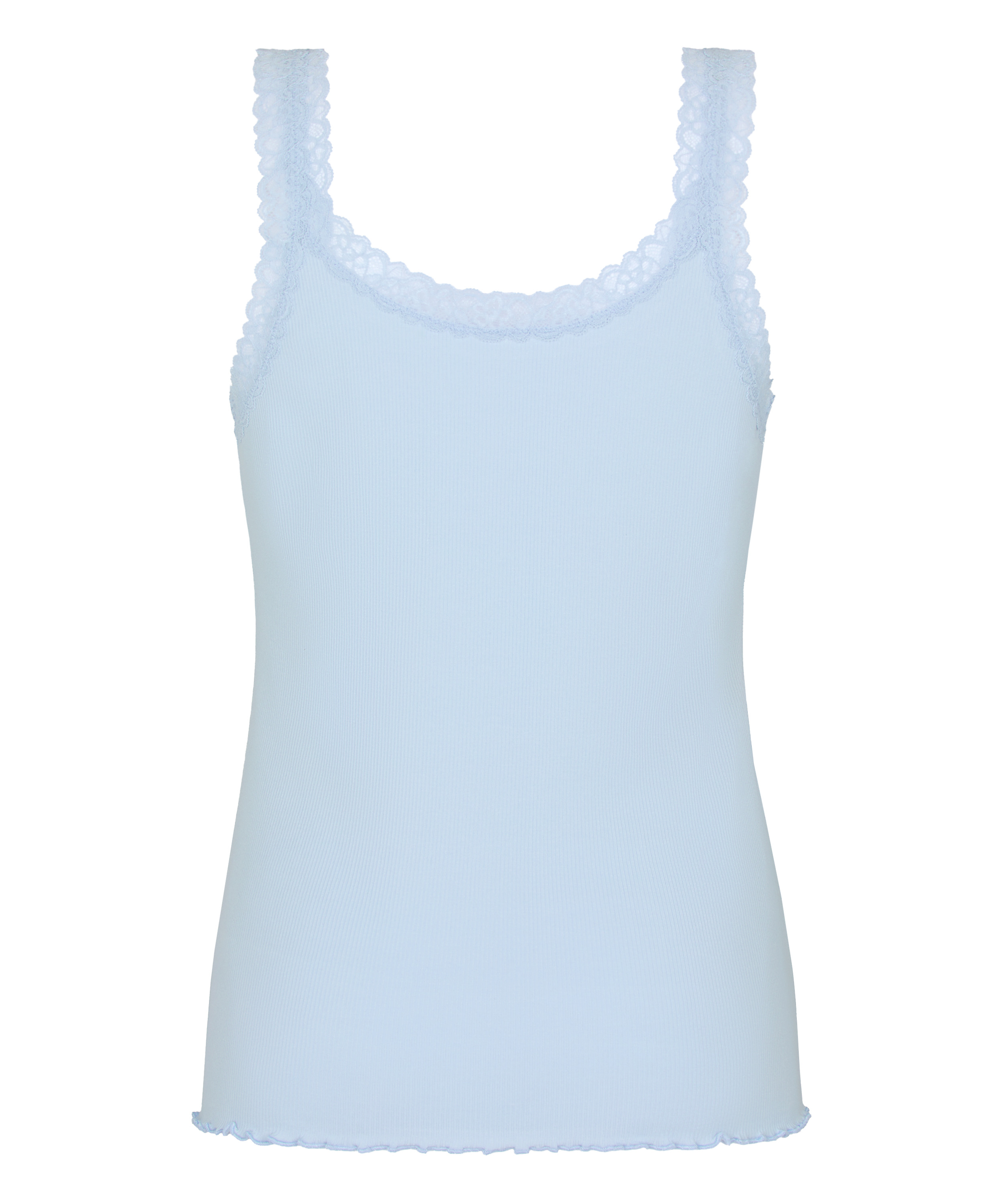 Singlet Rib Jersey Lace, Blue, main