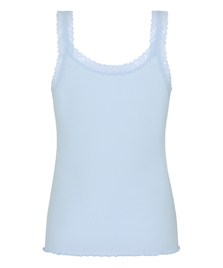 Singlet Rib Jersey Lace, Blue