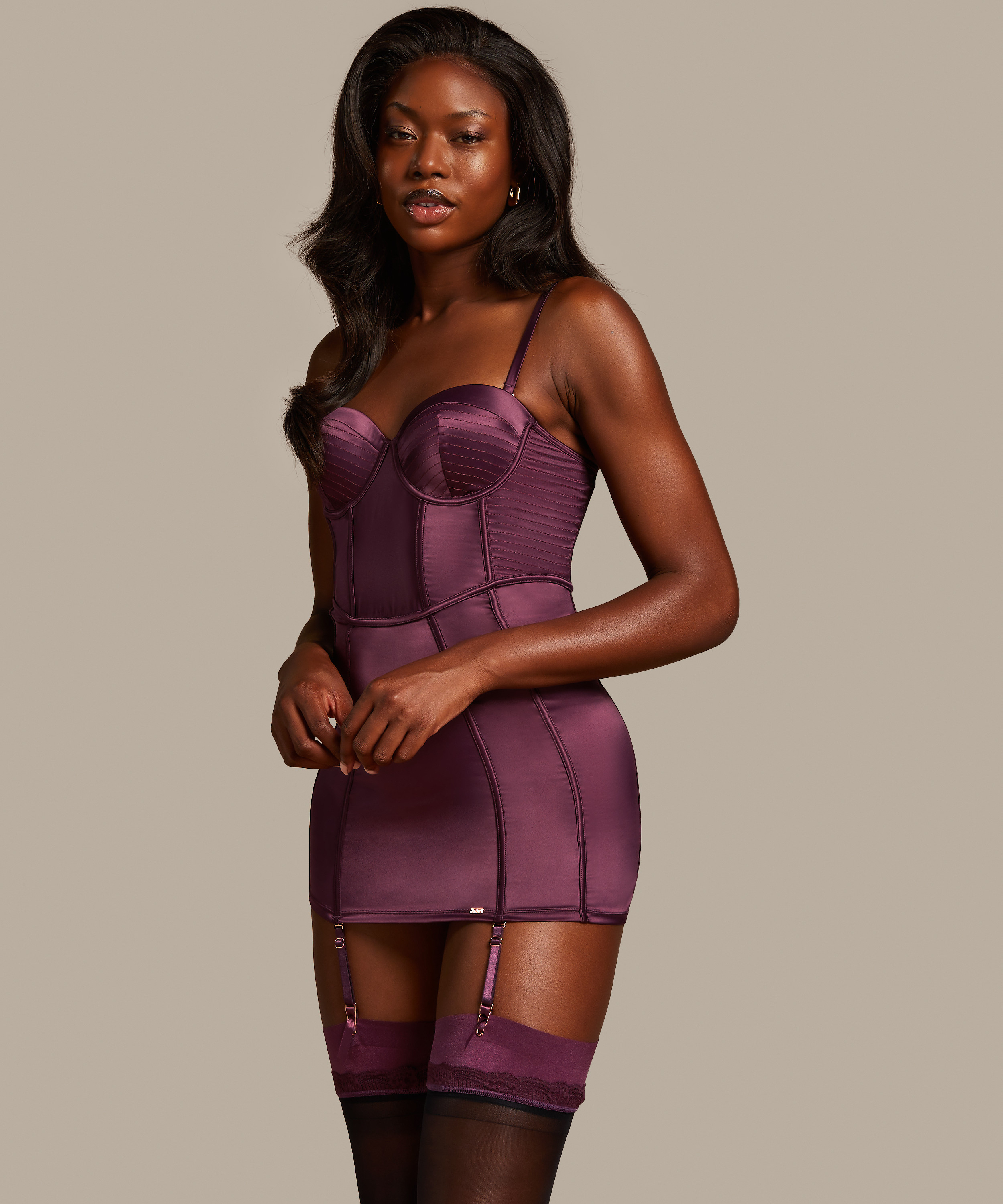 Demi Slip Dress, Purple, main