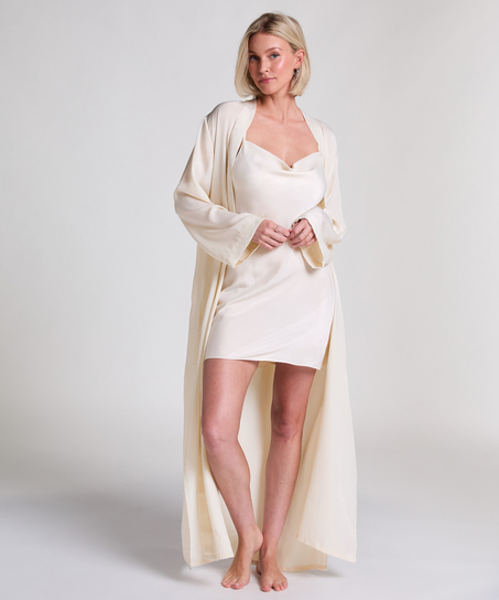 Satin Kimono, White