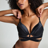 Colette Padded Underwired Longline Push-Up Bra, Black
