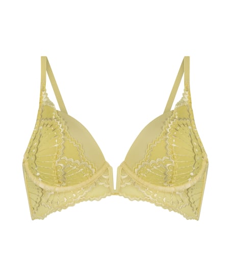 Sali Padded Underwired Longline Bra, Yellow