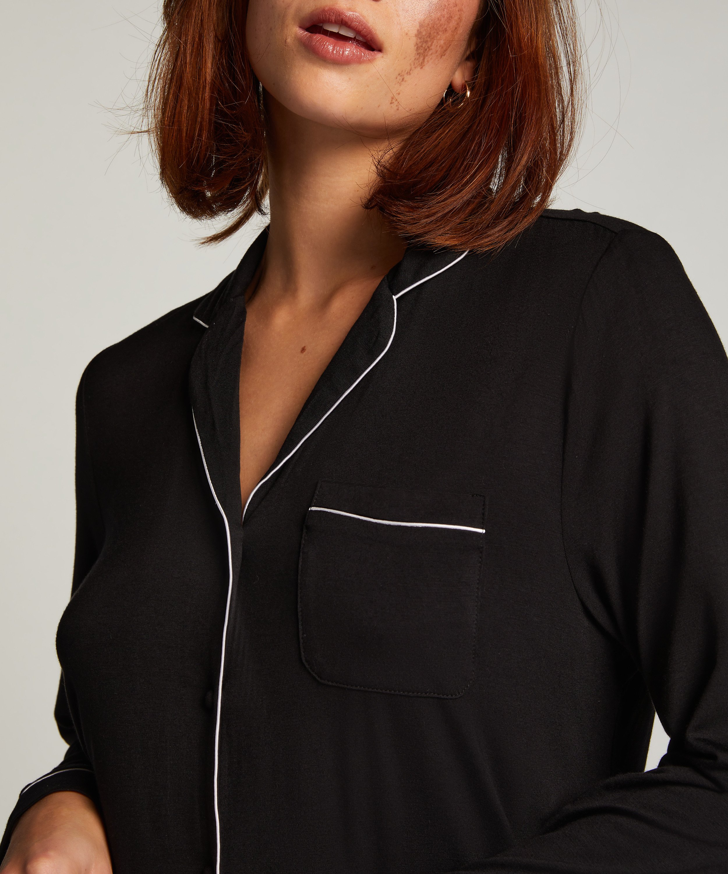 Essential Jersey Shirtdress, Black, main