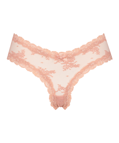 V-shaped Brazilian knickers mesh, Pink
