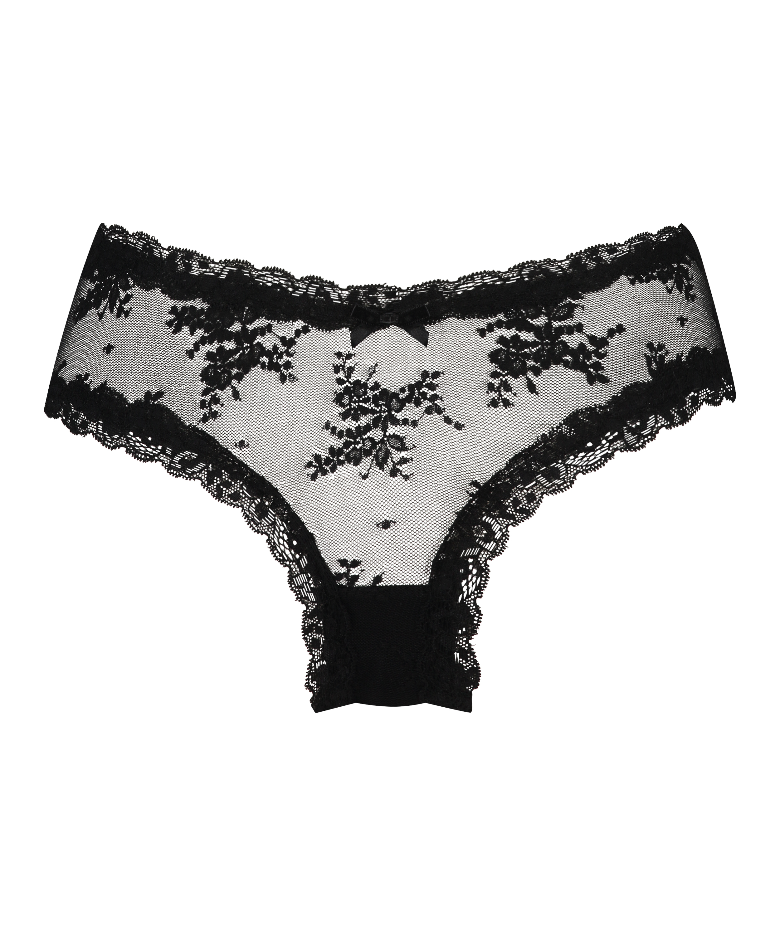 V-shaped Brazilian knickers mesh, Black, main