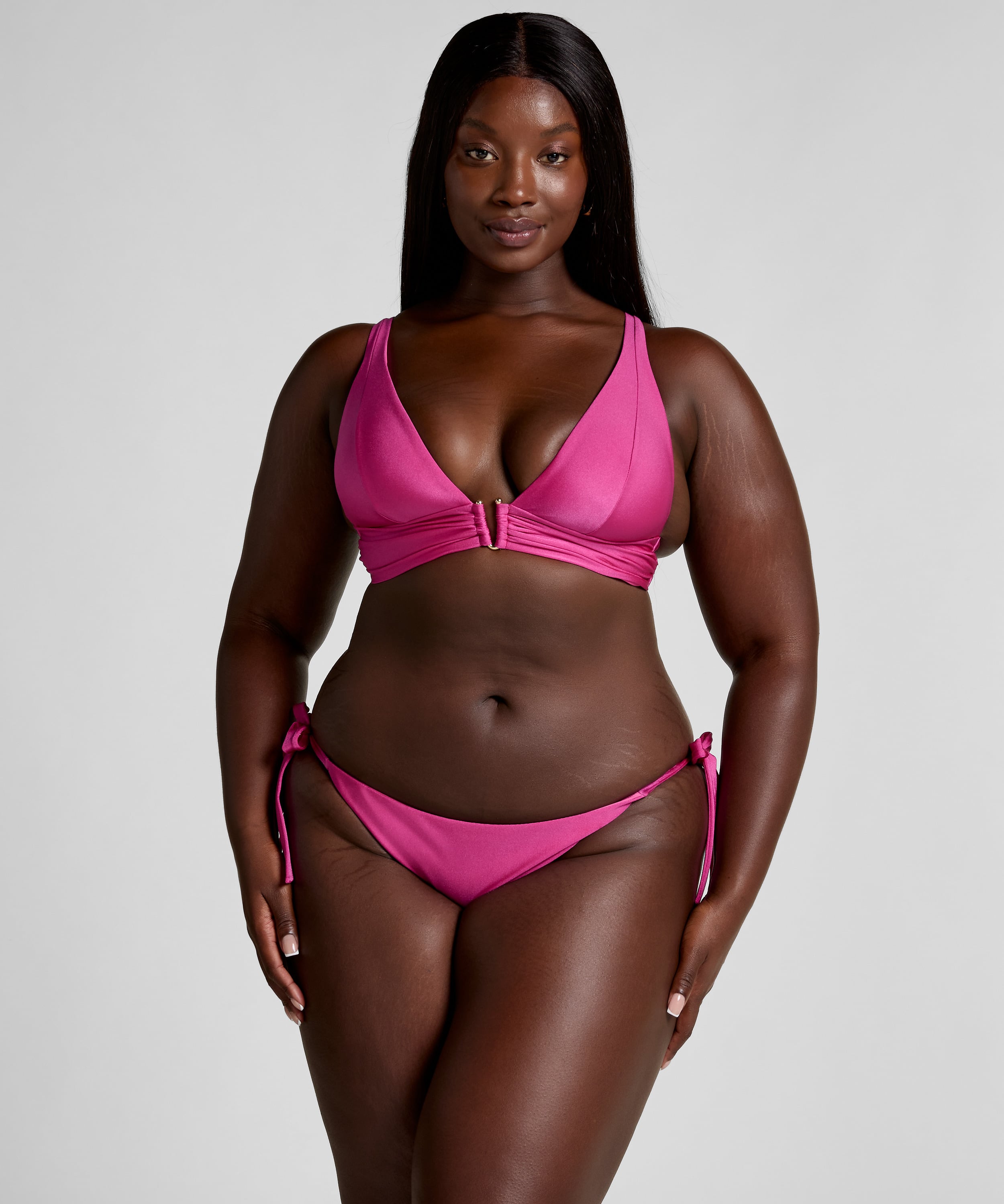 Luna Triangle Bikini Top, Pink, main