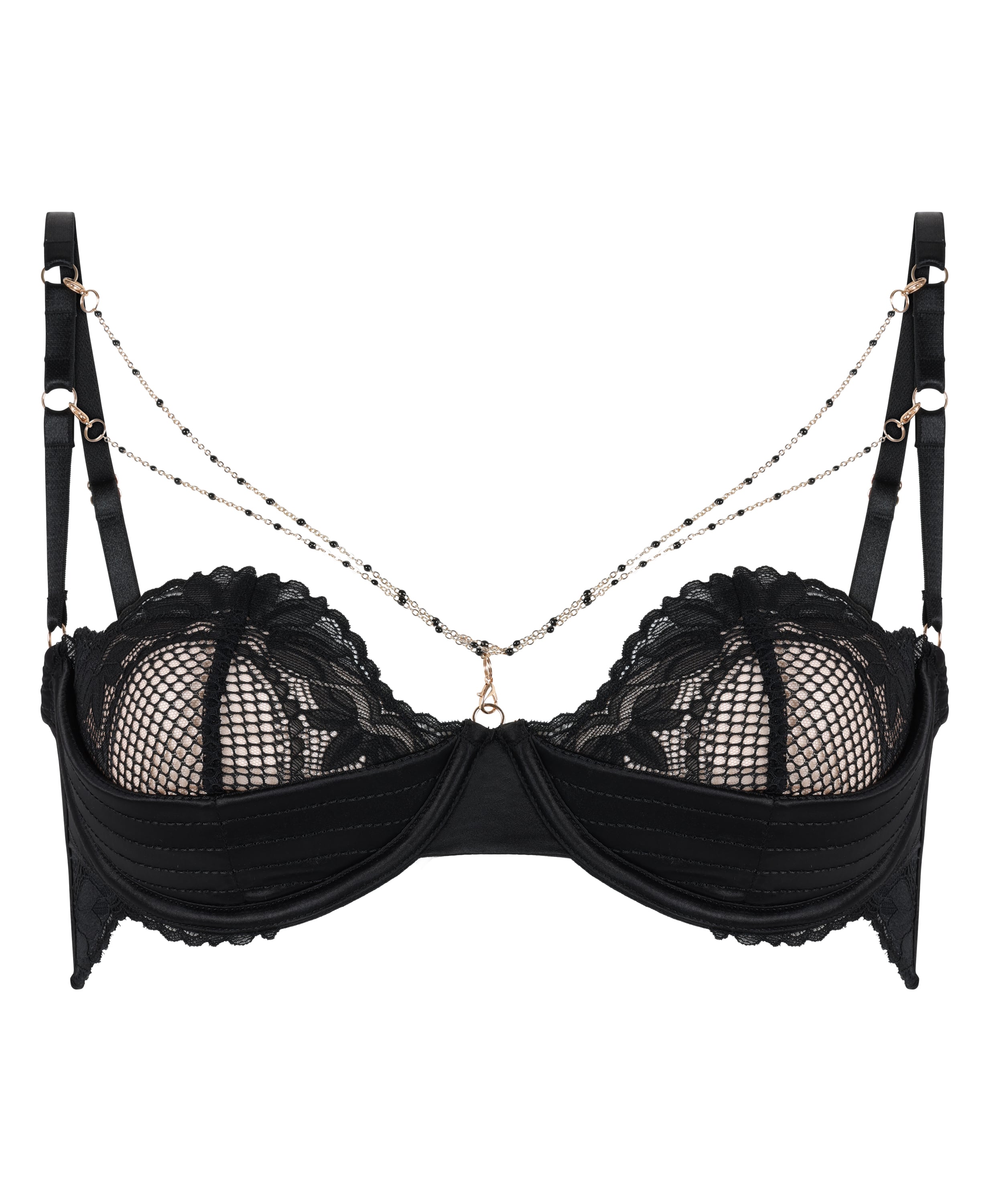 Half-Padded Cup Underwired Bra Belladonna, Black, main