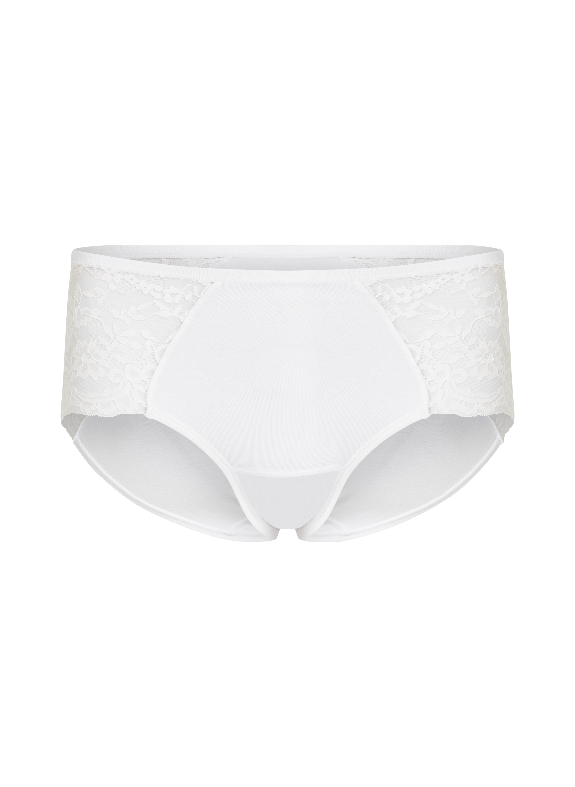Mid Waisted Knickers Superslip Lace, White, main