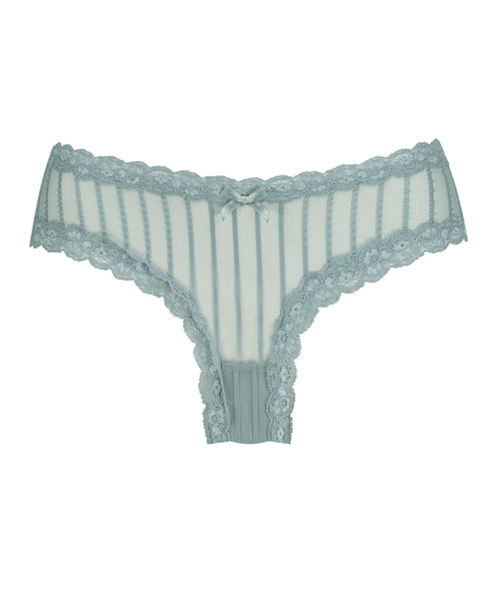 V-shaped Brazilian knickers mesh, Blue