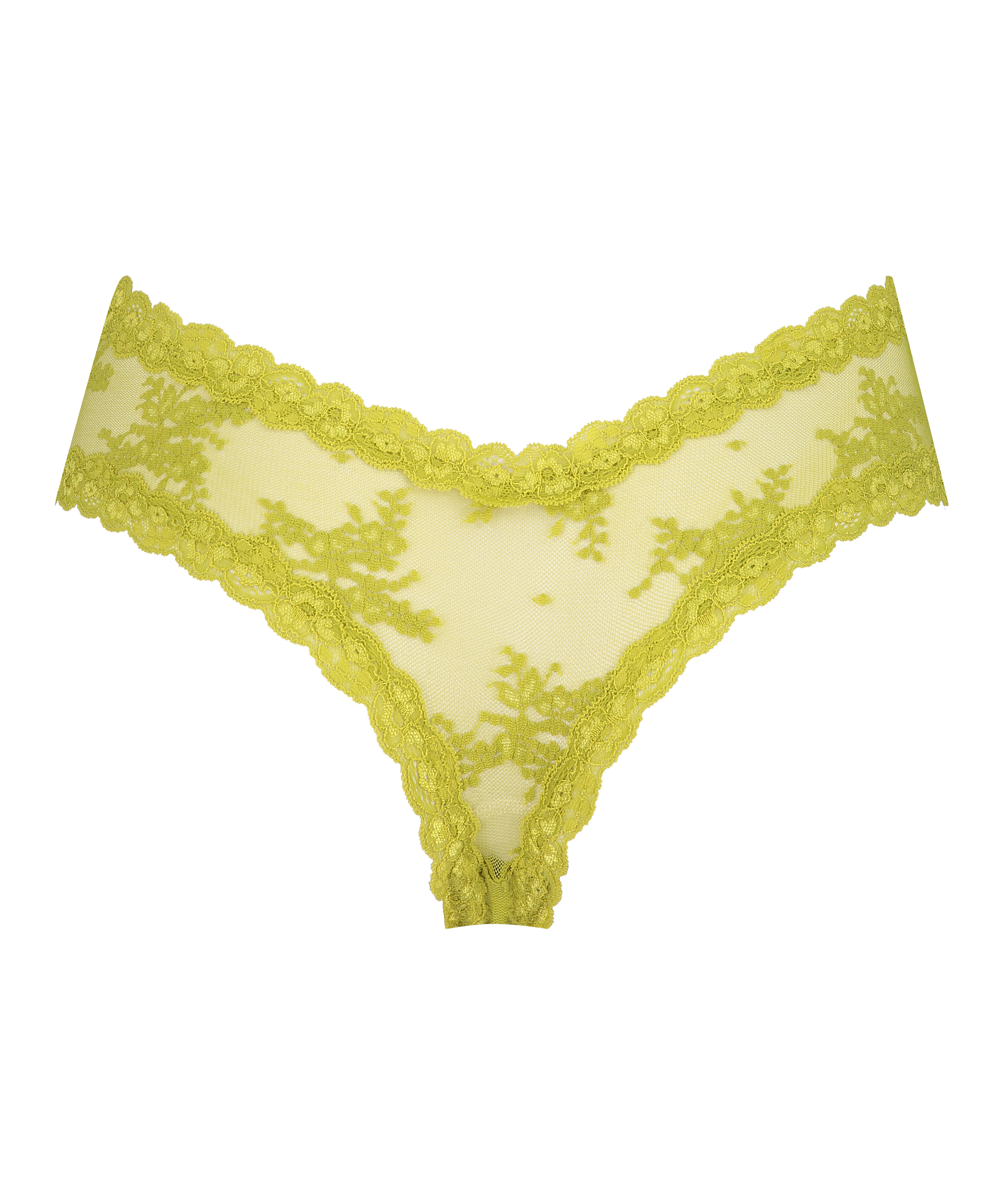 V-shaped Brazilian knickers mesh, Green, main