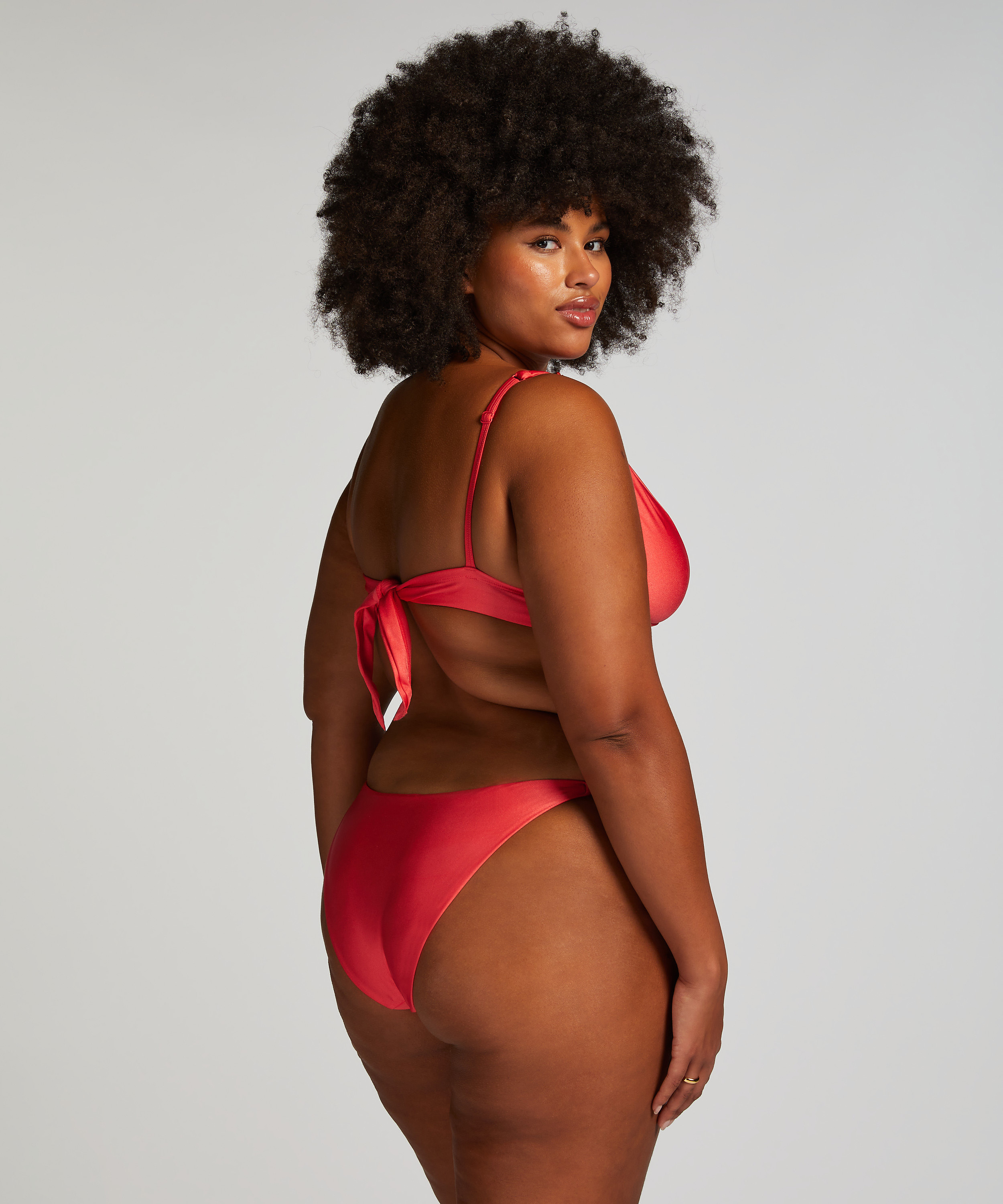 Luxe Cheeky Tanga Bikini Bottoms, Red, main