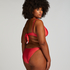 Luxe Cheeky Tanga Bikini Bottoms, Red