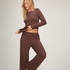 Pant Loose Pointelle, Brown