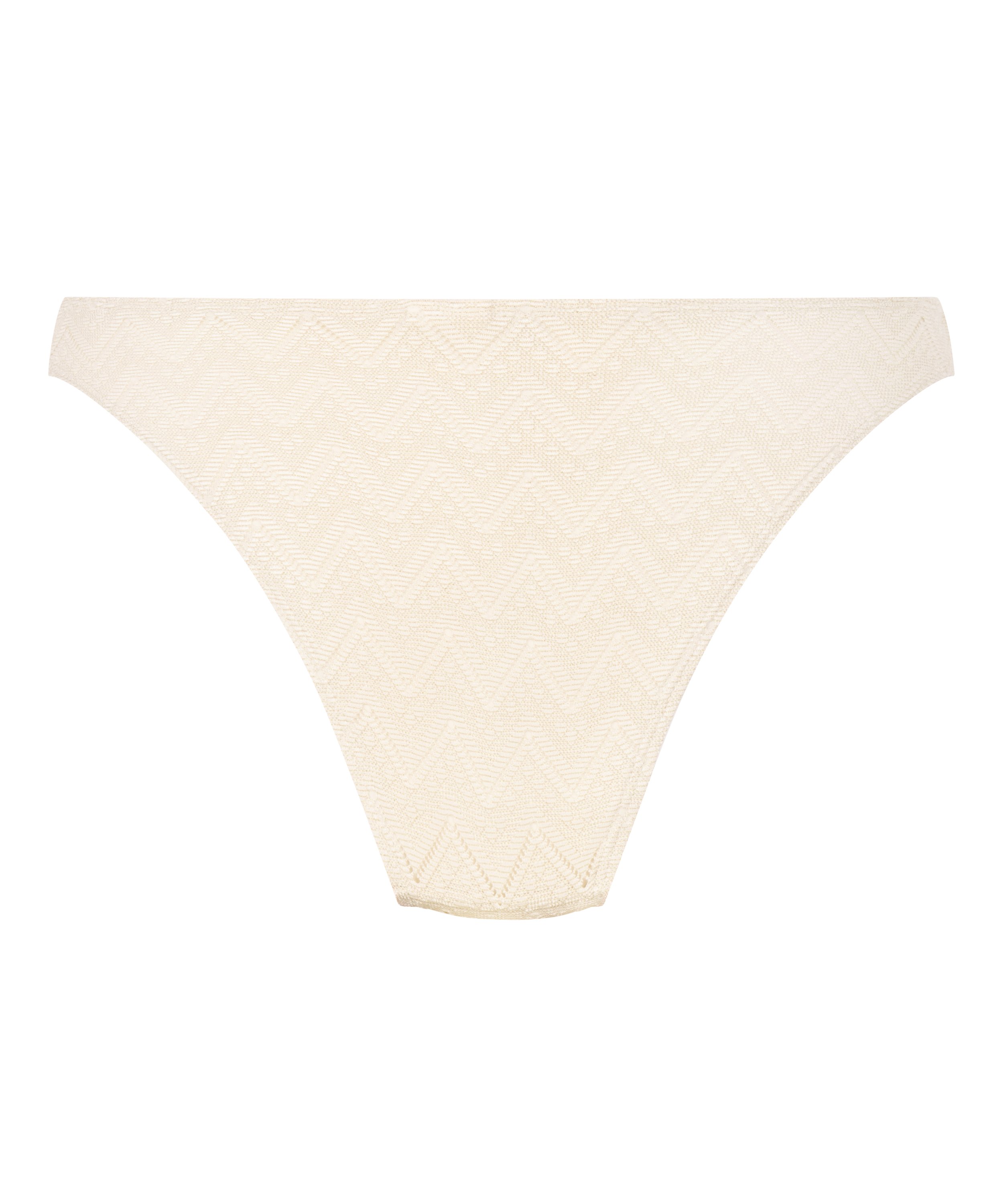 Crochet Bikini Bottoms, White, main