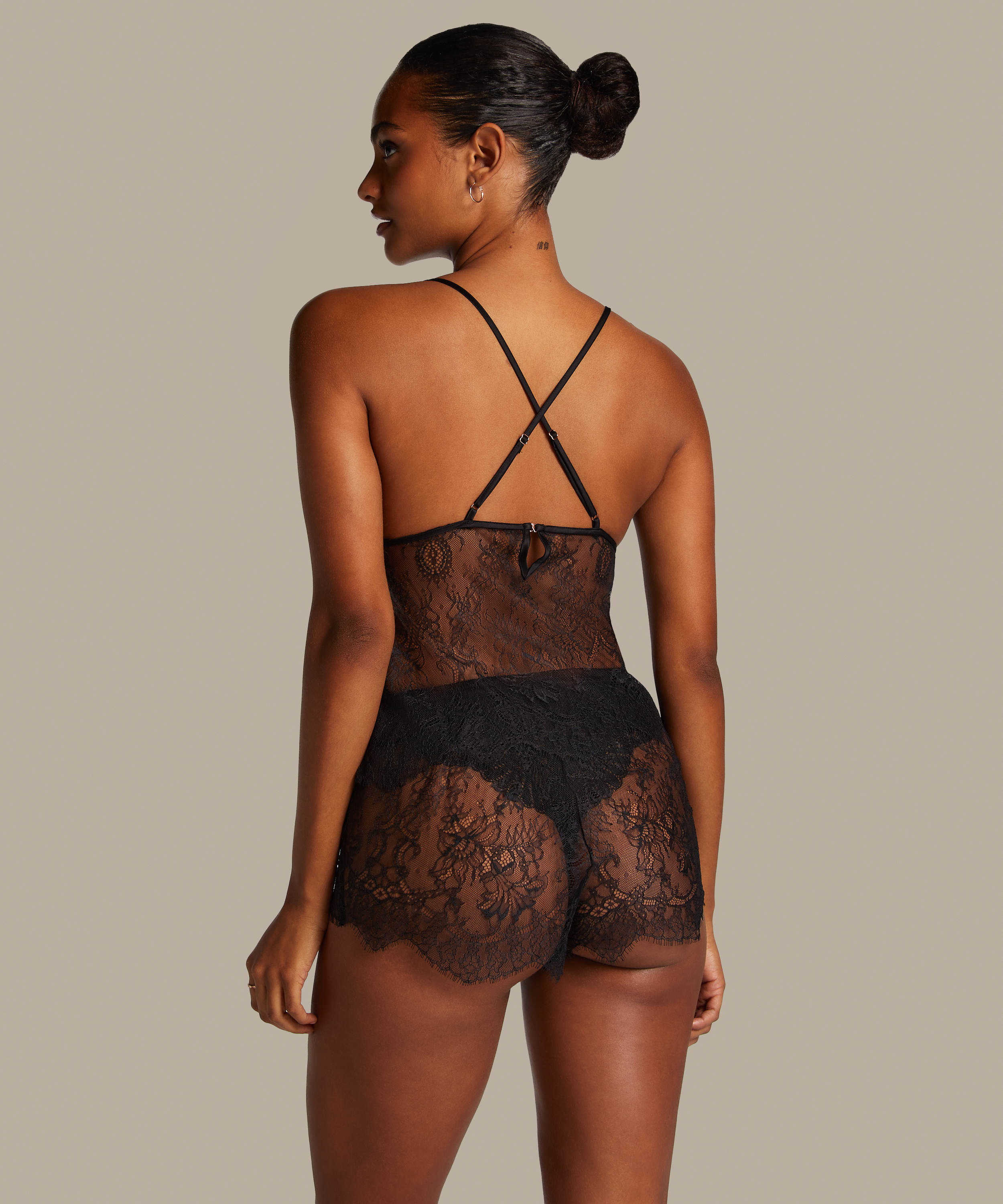 Delphine Lace Shorts, Black, main