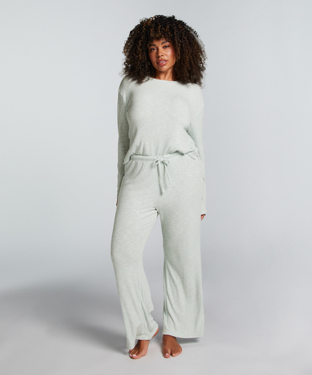 Pointelle Pyjama Pants, Green