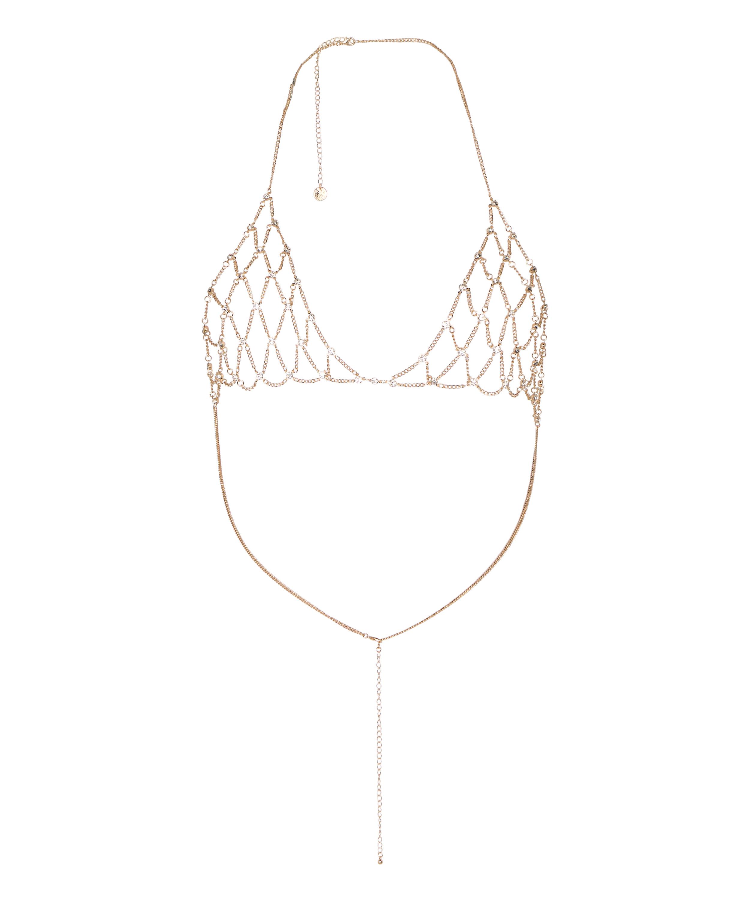 Chain Bralette Jewellery, Yellow, main