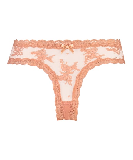 V-shaped Brazilian knickers mesh, Pink
