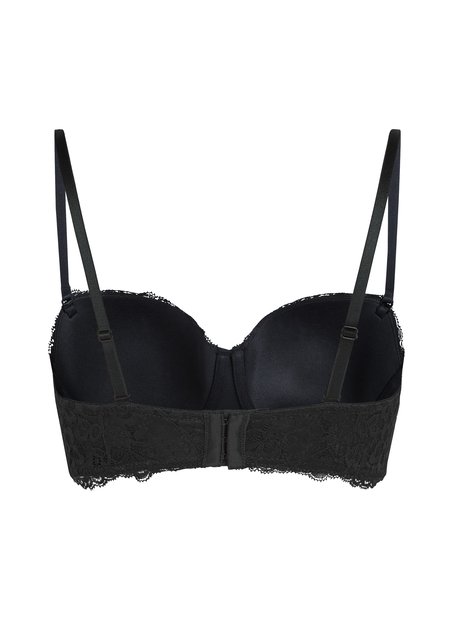 Marine Padded Underwired Strapless Bra, Black