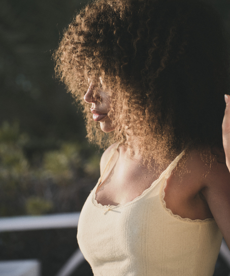 Pointelle Singlet, Yellow