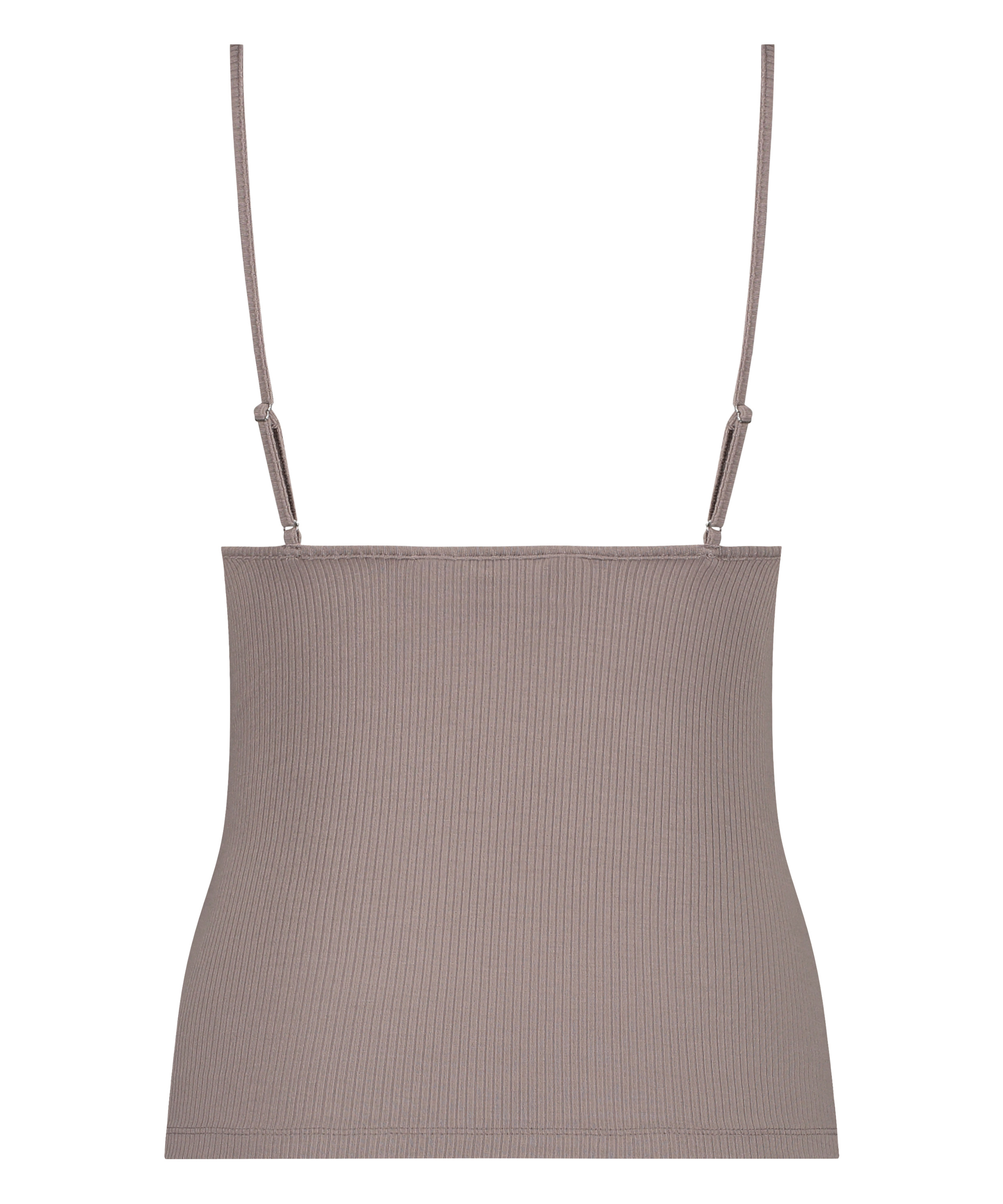 Rib Sleeveless Top, Brown, main