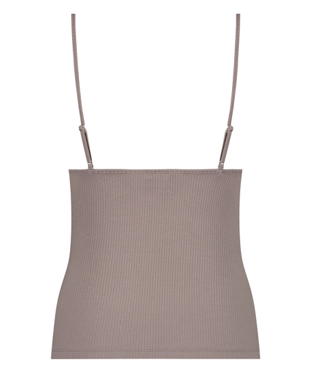 Rib Sleeveless Top, Brown