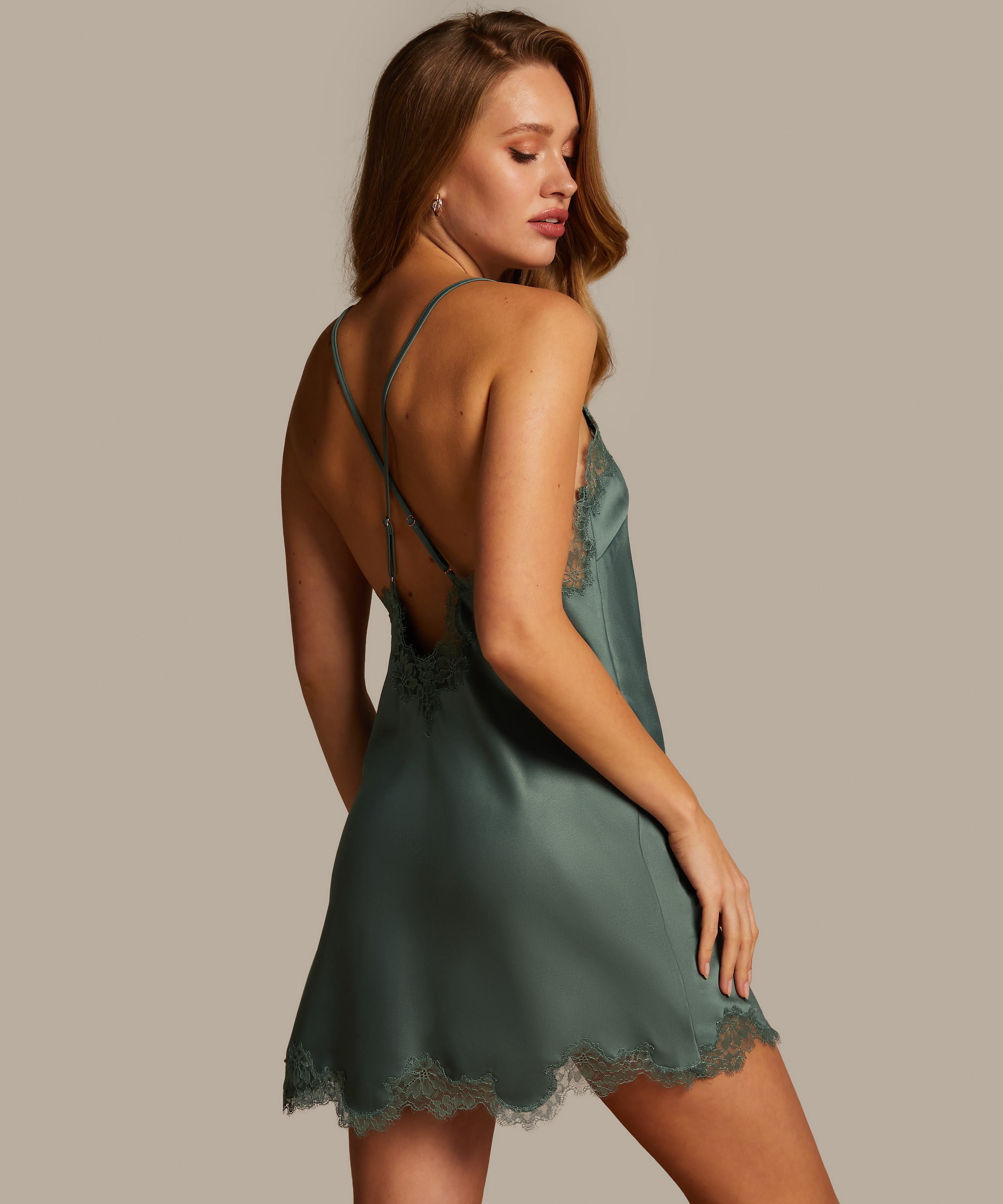 Sophia Slip Dress, Green, main