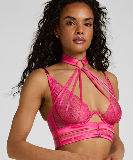 Emmeline Non-Padded Underwired Longline Bra, Pink