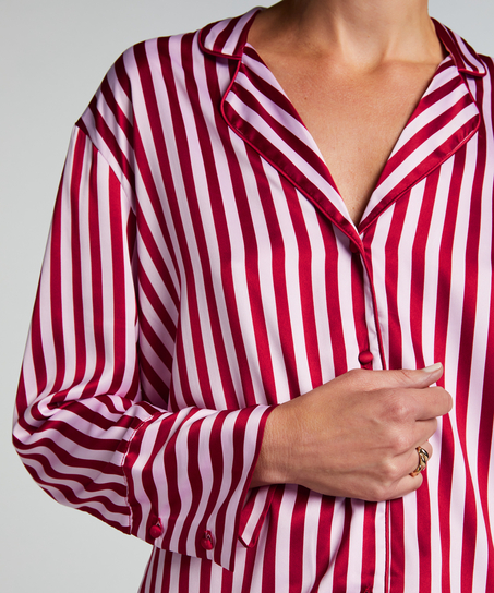 Satin Long-Sleeved Jacket, Pink