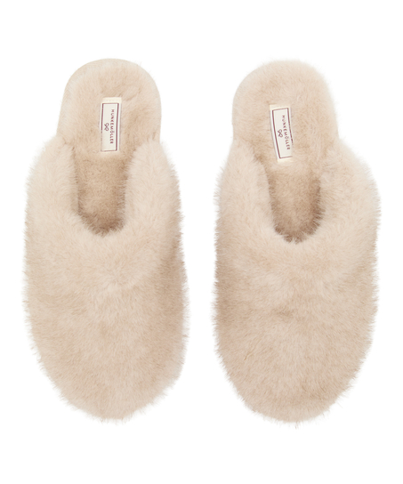 Slipper Faux Fur, Gray