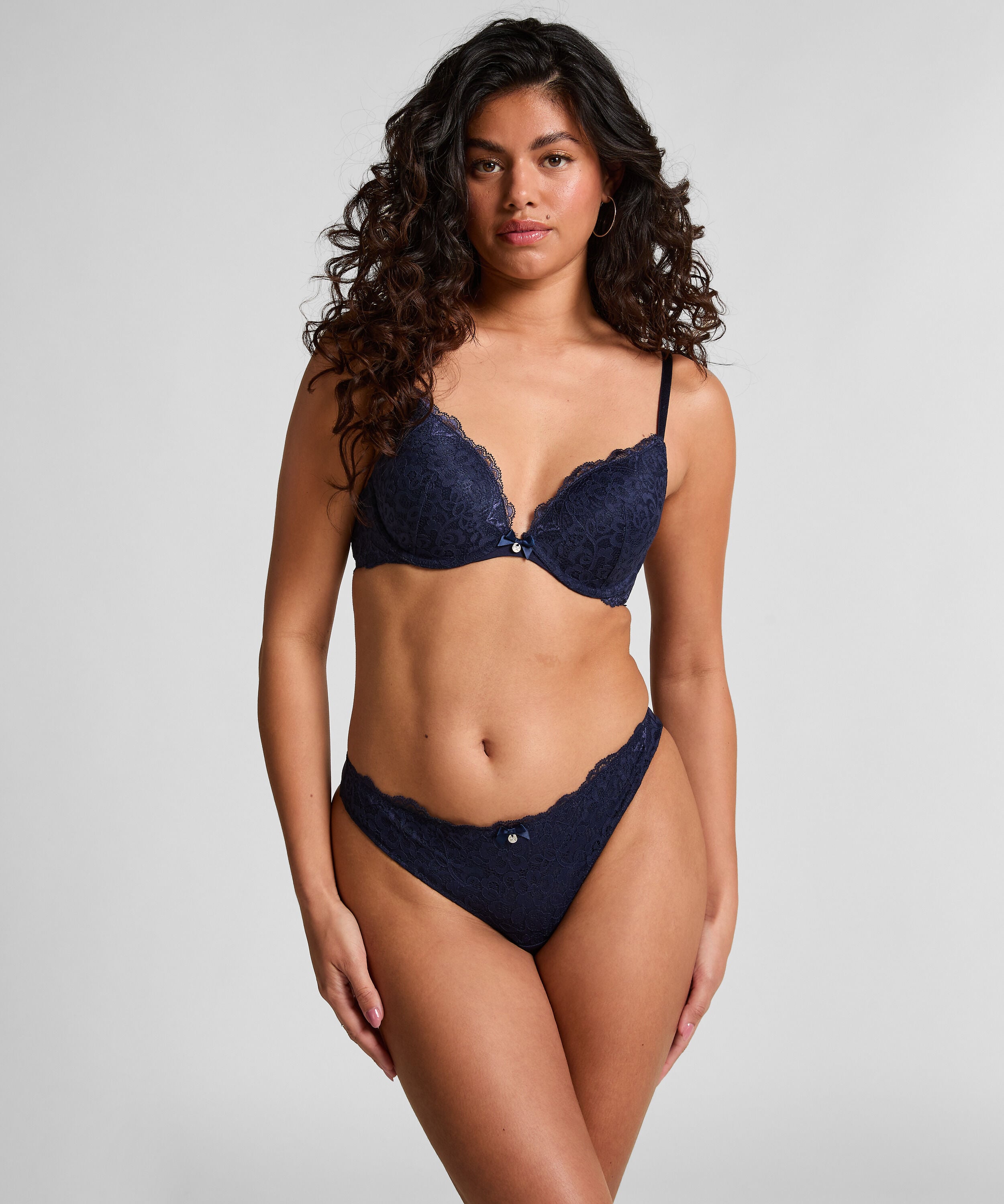 Marine Padded Push-Up Underwired Bra, Blue